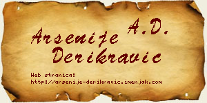 Arsenije Derikravić vizit kartica